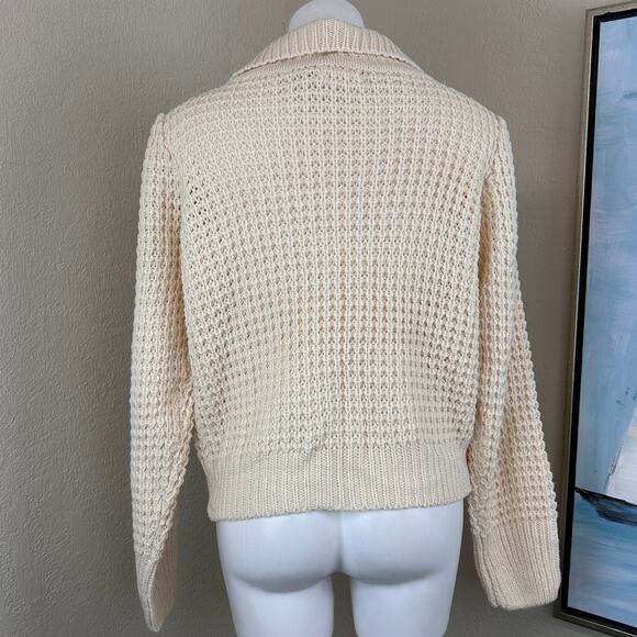 Blu Pepper Cardigan Sweater Cream chunky knit NWT Size Large - Picture 5 of 10